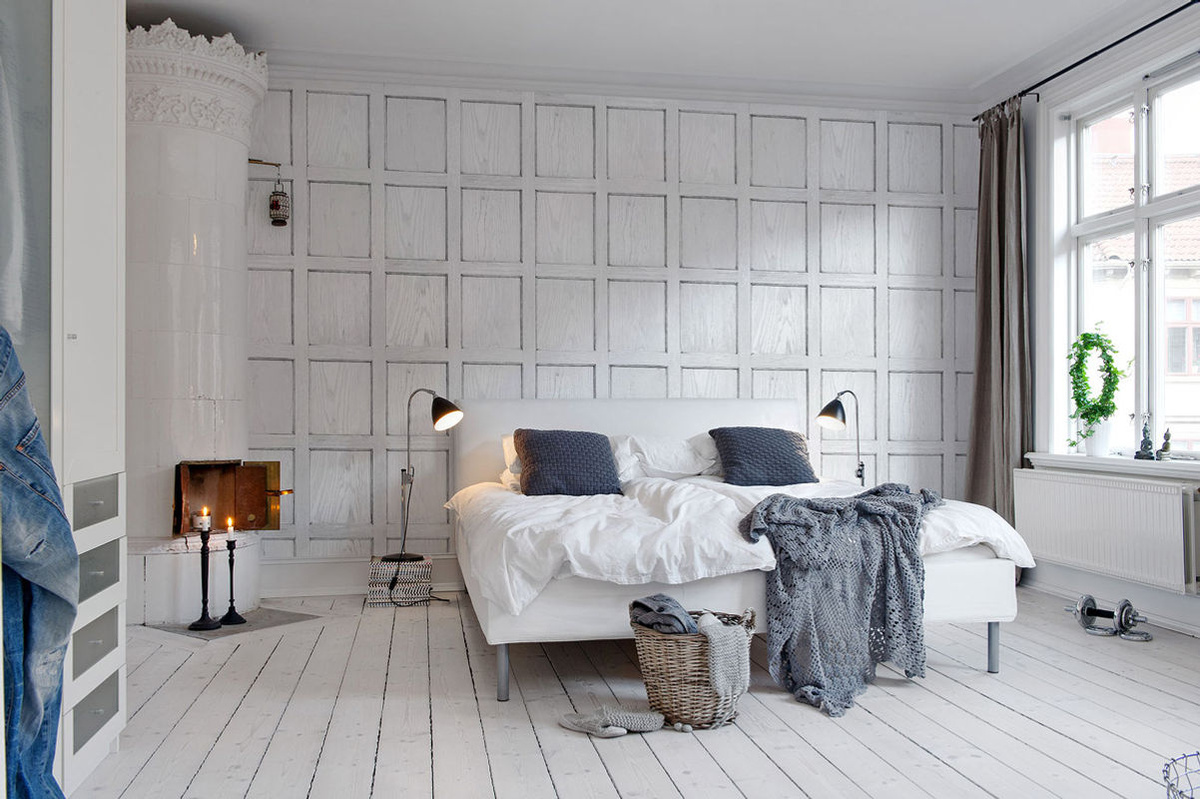 Rebel Walls Mural Panel Geometric Wood Look in Weiß - Bild 3