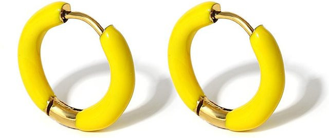 Huggie Creolen Ohrringe Edelstahl, Bunt, Damen - Bild 1