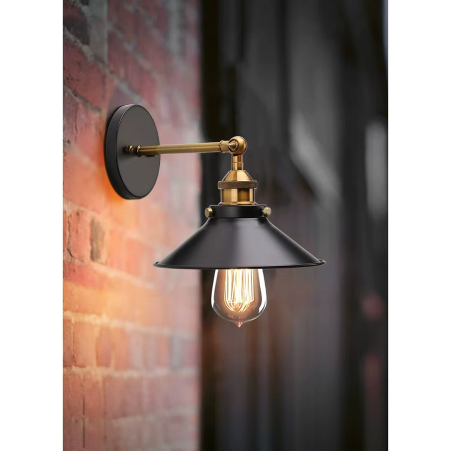 JOYINLED Wandleuchte im amerikanischen Industriestil aus Metall für Flur und Treppenhaus in Schwarz-Weiß - Bild 3