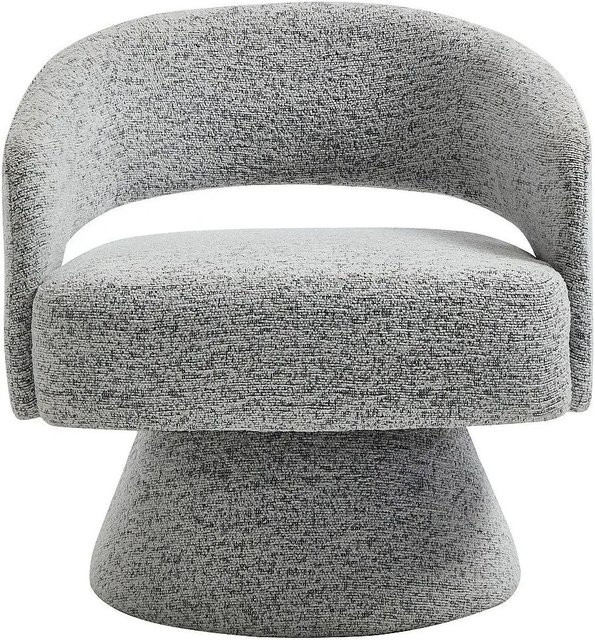 Vente-unique Sessel Fedote mit gerader Rückenlehne und Armlehnen in Grau aus Chenille-Stoff - Bild 1