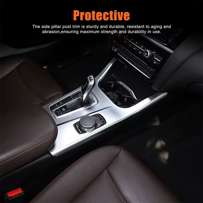 Metyoucar Mittelkonsole Zierleiste für BMW X3 F25 und X4 F26 (2011-2017), Schaltschuh Abdeckung Getriebe Panel Trim in Chrom Silber, Linkslenker - Bild 3