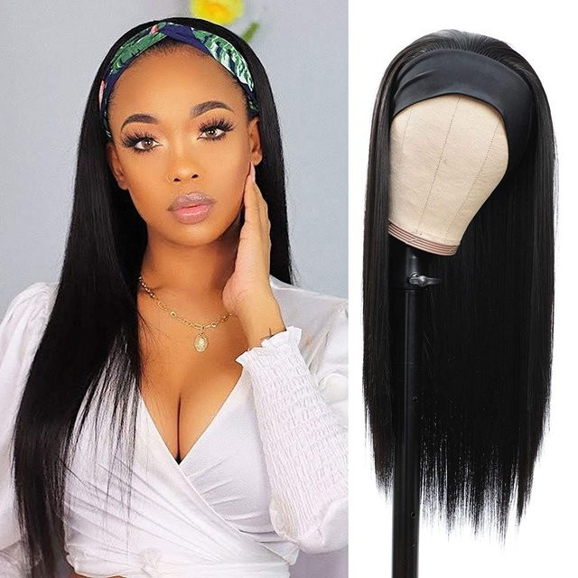 G&T Wig Stirnband-Perücke, schwarz, gerade, synthetisch, Damen - Bild 1