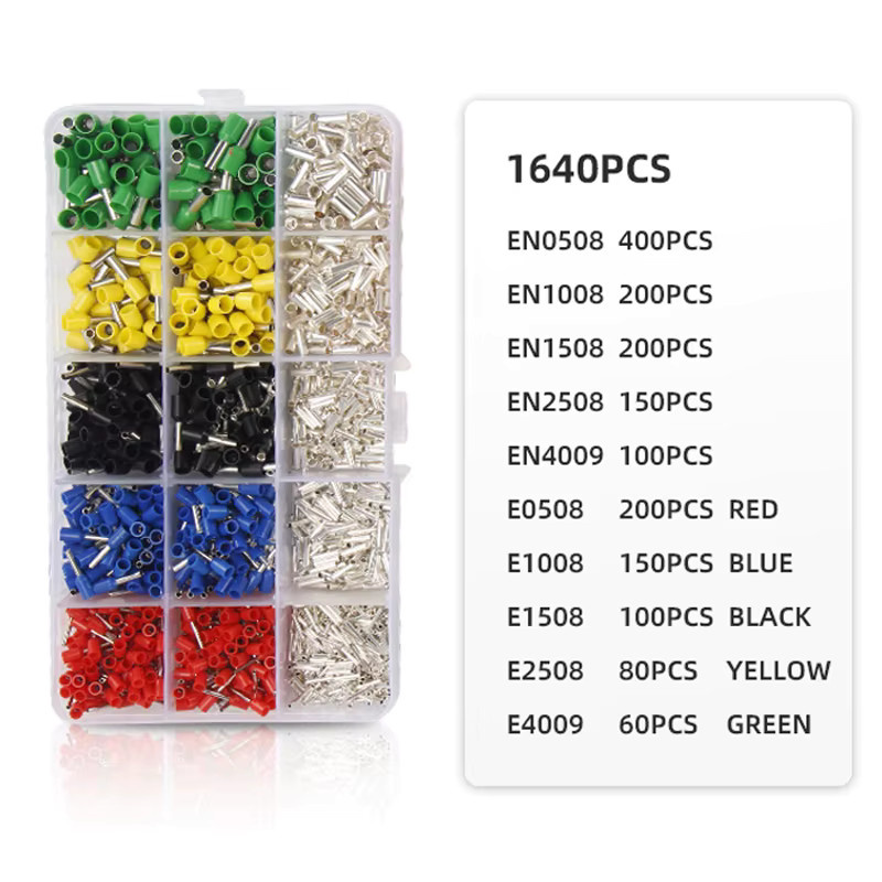 Bootlace Wire Ferrules Terminator Kit mit 1640 Stück elektrischen Crimp-Rohrklemmen in Multicolor - Bild 2