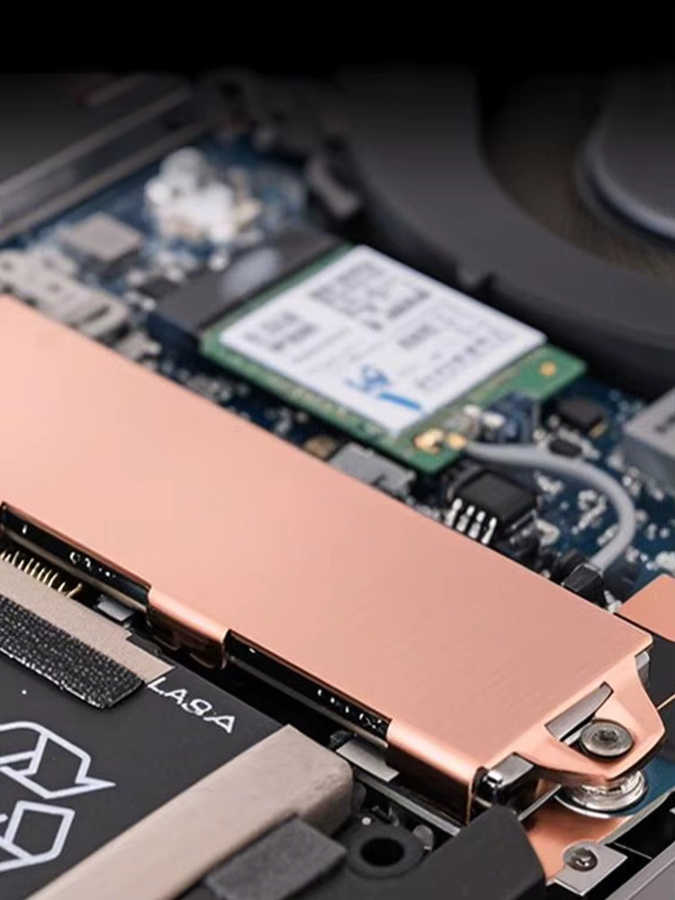 Flying Elephant TN80 M.2 NVMe SSD-Kühlkörper aus Reinkupfer für 2280 2242 2230 Formfaktoren, Universeller Radiator mit Silikon für PS5, Laptop und PC, Gold - Bild 6