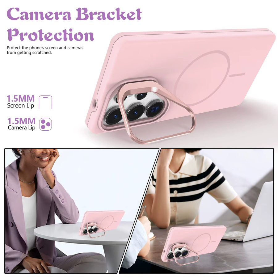 Magnetische Handyhülle für Samsung Galaxy S26 S25 S24 S23 S22 Ultra Plus FE mit Objektivschutz und Ständer, MagSafe kompatibel, Blau - Bild 2
