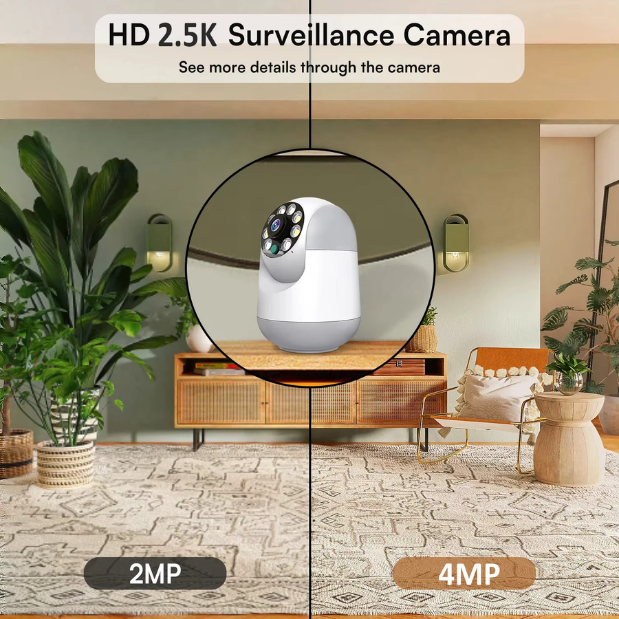 Woolink 3MP WLAN Smart Home IP-Kamera mit 2,4GHz, PTZ 360° Schwenkfunktion, PIR-Bewegungserkennung und Nachtsicht in Weiß - Bild 3