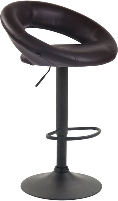 DELUKE Barhocker MEKIM aus Kunstleder in Braun, höhenverstellbarer Barstuhl mit Lehne und 360 Grad Drehbarkeit, B/T/H: 53 x 47 x 80 cm - Bild 1