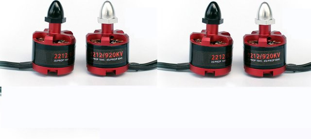 Foxhound Bürstenloser Motor, CW/CCW, 2212 920KV, 4-teiliges Set, Metall, Rot - Bild 1