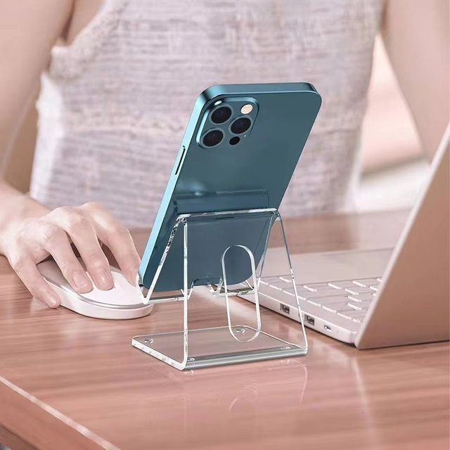 Mrgabwte Transparenter Acryl-Handyständer als universeller Desktop-Handyhalter und Tablet-Ständer für iPhone, iPad und Xiaomi - Bild 1
