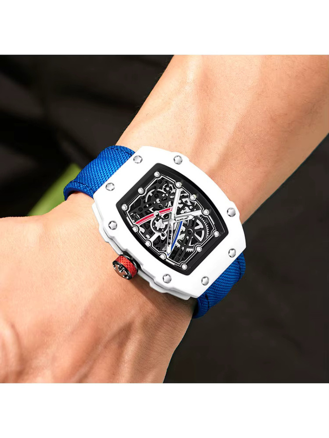 STARPERISH Armbanduhr Tonneau, Quarz, Schwarz, Nylon, Herren - Bild 3