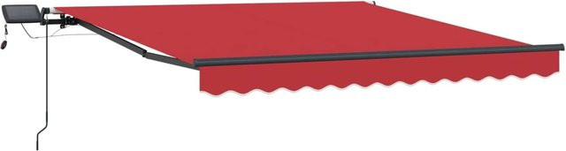vidaXL Einziehbare Markise aus Polyester in Rot, B: 300 cm, T: 250 cm - Bild 1