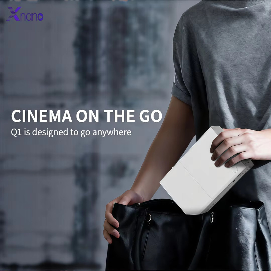 Xnano Q1 Mini-Projektor Tragbarer LED-Videoprojektor mit Full HD Unterstützung und Smartphone-Bildschirmspiegelung in Weiß - Bild 4