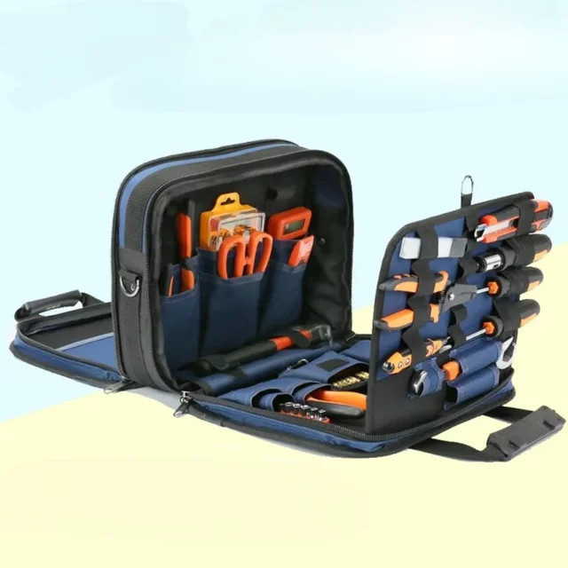 OLOEY Werkzeugtasche für Elektriker und Mechaniker, tragbarer Organizer aus Oxford-Gewebe, Blau - Bild 1