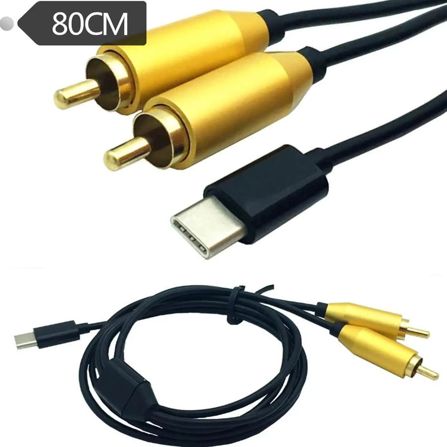 MACDOT USB-C auf 2 Dual RCA Adapter Kabel für Video und Audio Signal Konverter - Bild 2