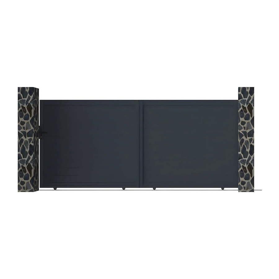 Vente-unique Schiebetor Nazario aus Aluminium in Anthrazitgrau, Breite: 390 cm - Bild 2