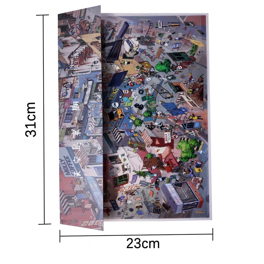 My Small Town Life Series DIY-Landschaftsaufkleber Multicolor im A4-Format mit 2 Papieren und 1 Basiskarte - Bild 5