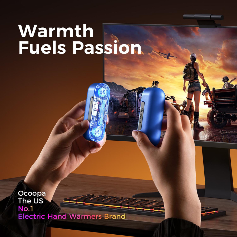 Ocoopa UT2S GamerPro Handwärmer und Powerbank mit 2x 5000 mAh, 18 W, LED, Schwarz - Bild 8