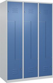 C+P Z-Spind Classic PLUS Spind mit 6 Fächern und Zylinderschloss, Farbe Grau/Blau, H x B x T: 185 x 120 x 50 cm - Bild 1