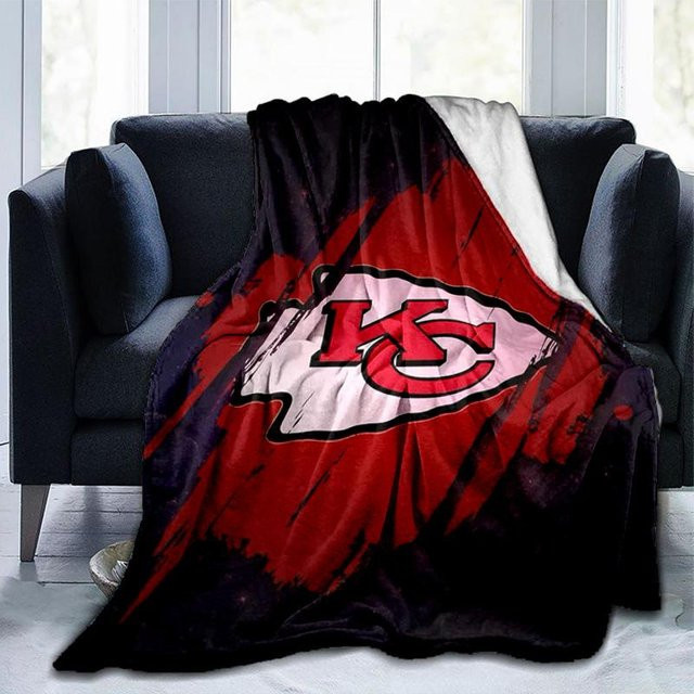 Happiness Goods B City Chiefs Emblem Überwurf Decke aus weichem Flanell in Rot, B/B: 75 x 90 cm - Bild 1