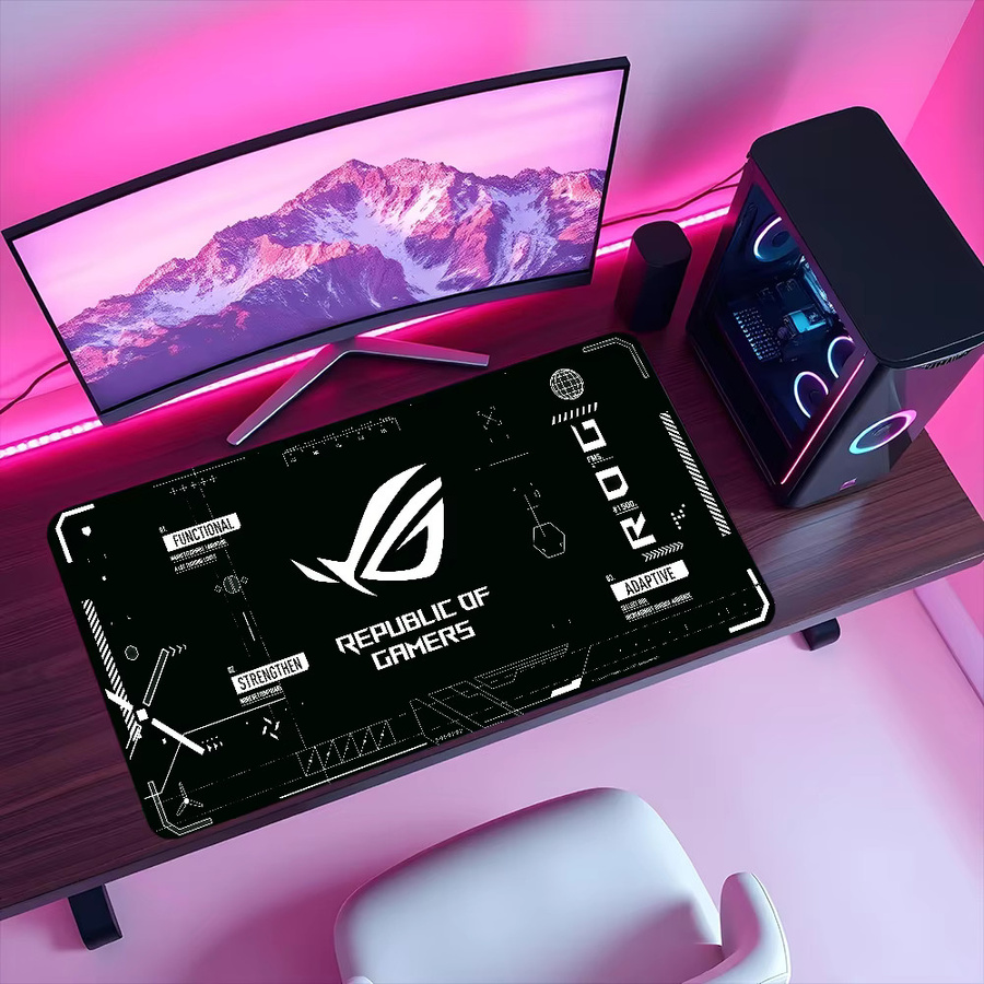 Asus Gaming-Mauspad mit Logo in Schwarz, großes rutschfestes Lockedge-Mauspad für Desktop-Computer und Tastaturen - Bild 2