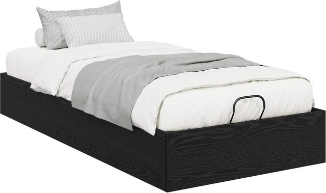 vidaXL Ottoman Bettgestell mit Lift-up-Funktion in Schwarz und Eichen-Optik, B/T/H: 200 x 80,5 x 25 cm - Bild 1