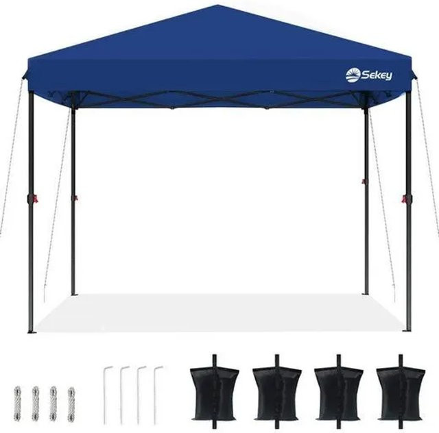 Sekey Faltpavillon Blau Pop Up aus Oxford-Gewebe mit UV-Schutz und Wasserdichtigkeit B/T: 300 x 300 cm, Höhe: 270 cm - Bild 1
