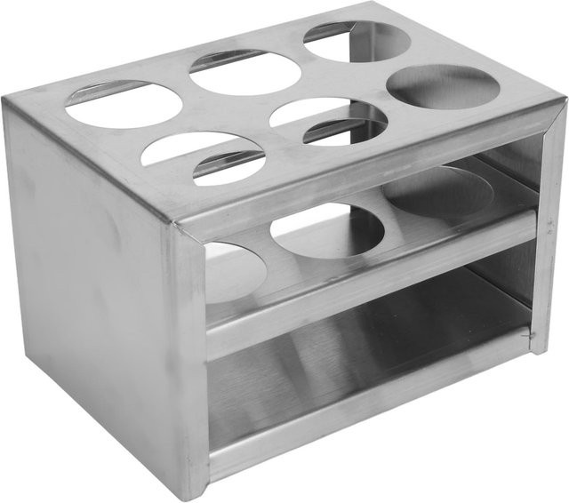 Shoemst Reagenzglashalter aus 304 Edelstahl in Grau mit 6 Löchern für 32-mm-Röhrchen - Bild 1
