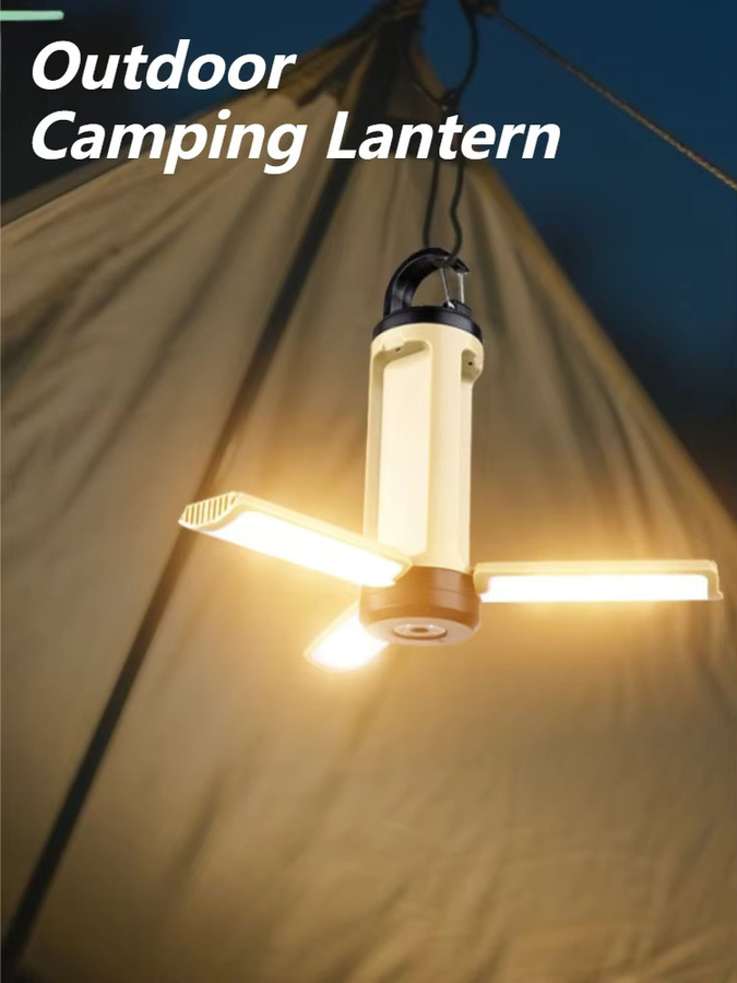 NEWBIRTH LY23 LED Campinglaterne Schwarz, Tragbare Faltbare Outdoor-Notfall-Laterne mit 6-stufiger Helligkeitsregulierung und 1200mAh Akku - Bild 5