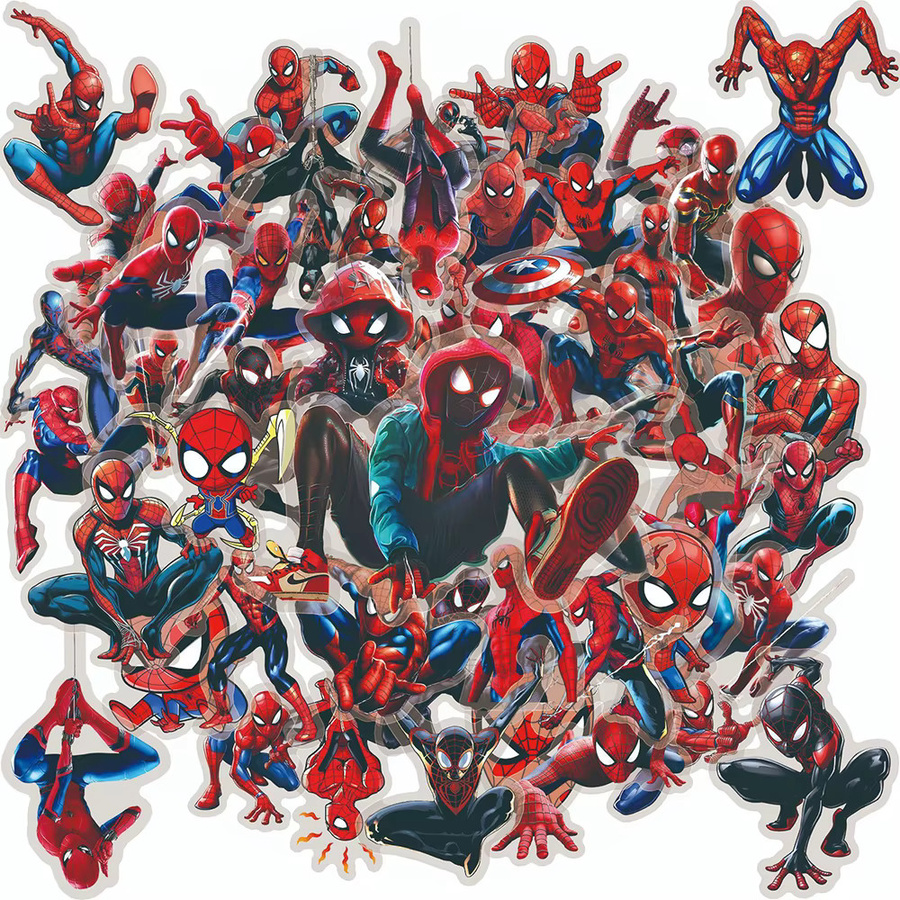 Marvel Spider-Man Cartoon-Aufkleber, transparent, bunt, 10-teiliges Set - Bild 2