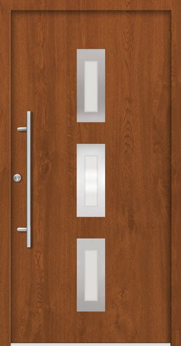Splendoor Haustür PULA Prime aus Aluminium in Golden Oak Braun mit Glaseinsatz, B/T/H: 110 x 7 x 210 cm - Bild 1