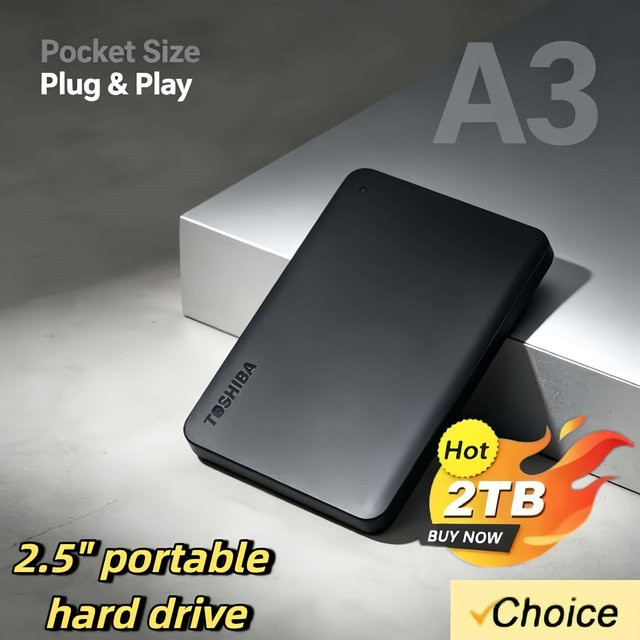 Toshiba Externe Festplatte HDD 2,5 Zoll mit USB-A Anschluss, Schwarz, 500 GB - Bild 1