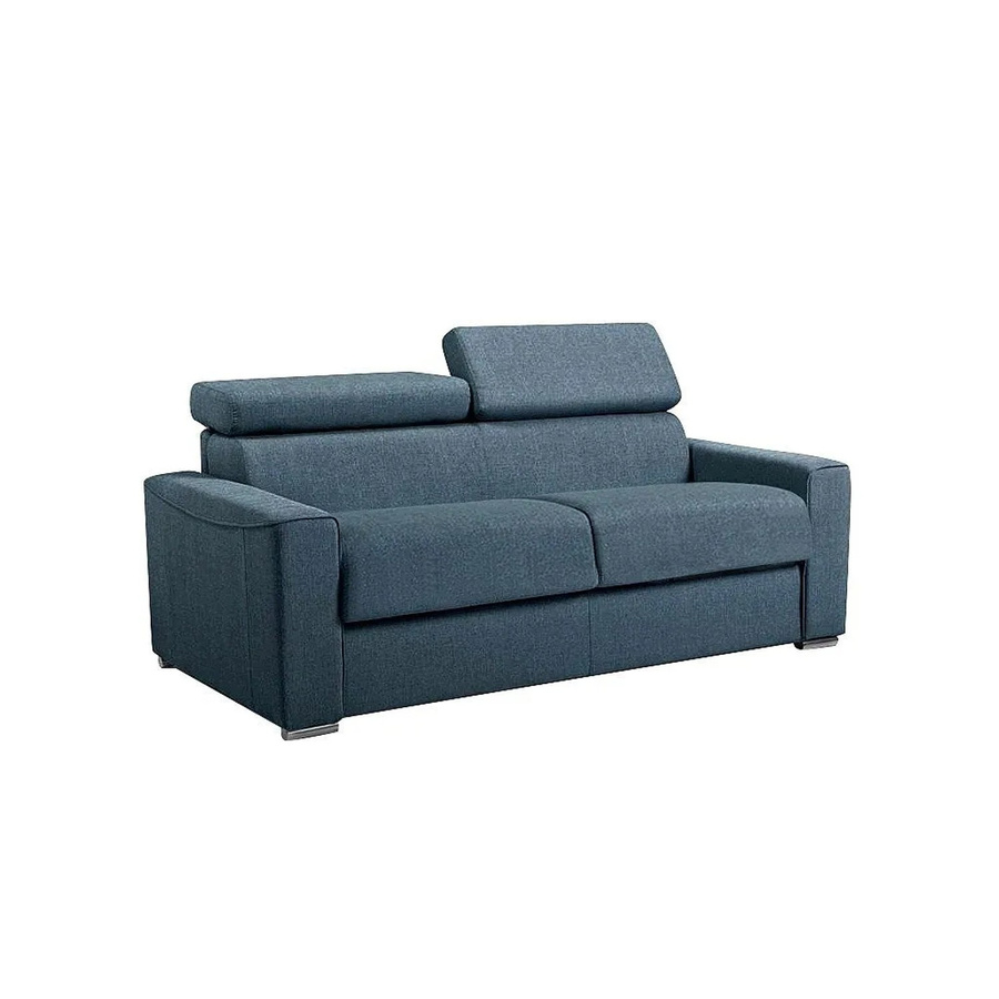 Schlafsofa Vizir von Vente-unique in Blau, modern gepolstert mit Stoffbezug, Breite: 196 cm - Bild 2