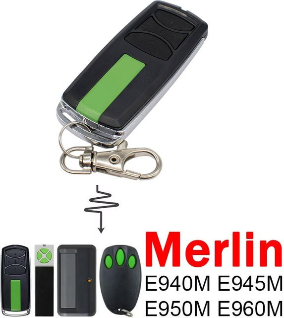 Merlin Premium Garagentor-Fernbedienung Sicherheit + 2,0 für E960M E940M E950M E945M E943M in Schwarz oder Weiß (433,30 MHz, 433,92 MHz, 434,54 MHz) - Bild 1