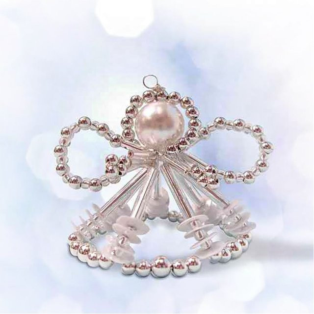 PRACHT Perlenengel Arielle Bastel-Set Silber/Weiß - Bild 1