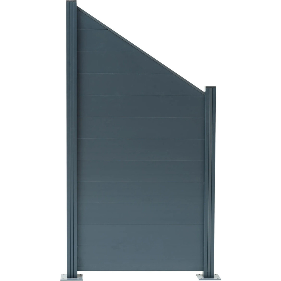 Floraworld Schräg- und Zwischenelement aus Aluminium in Grau mit Lamellen, H: 180 cm, B: 89,6 cm, T: 20 cm - Bild 2