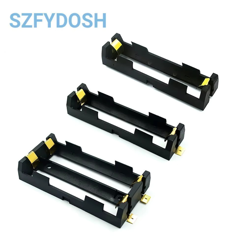 SMT-Batteriehalter für 18650 Akkus als SMD-Batteriekasten in Schwarz mit bronzefarbenen Stiften - Bild 2