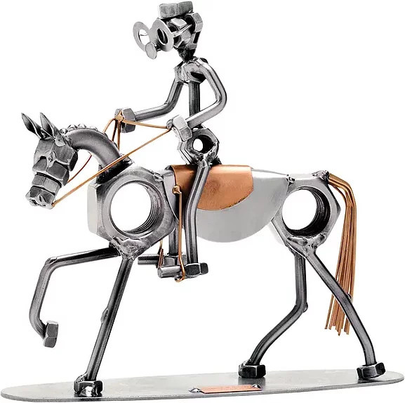 Metallmann Reiter von Hinz & Kunst als silberne Tischdekoration im Industrial Design - Bild 1