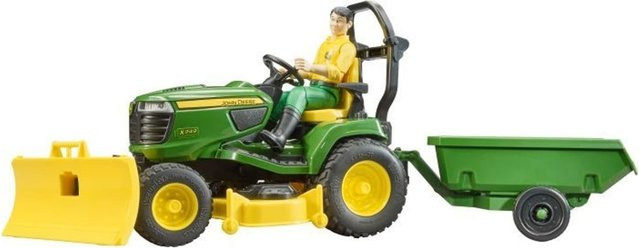 Bruder John Deere Aufsitzrasenmäher mit Anhänger und Gärtner Set - Bild 2