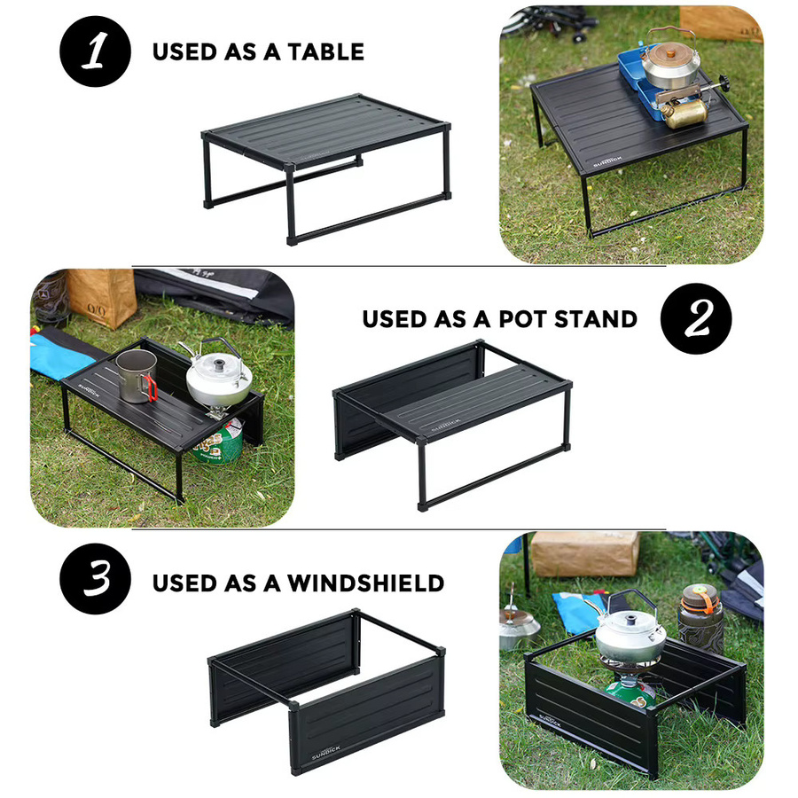 LIXADA Klappbarer Campingtisch aus Metall in Schwarz Matt für Outdoor, Picknick und Grillen - Bild 4