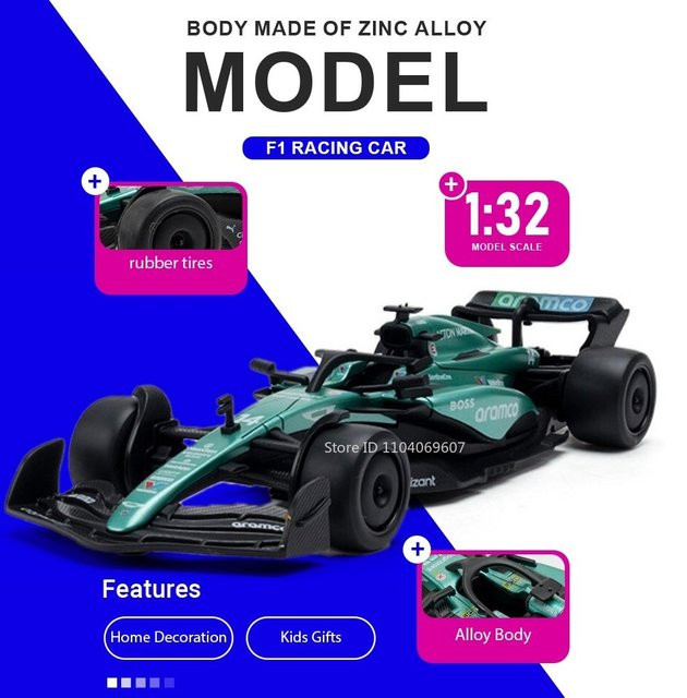 MAKEDA F1 Modellauto Spielzeugrennwagen, 1:32, Metall, Gummi - Bild 1