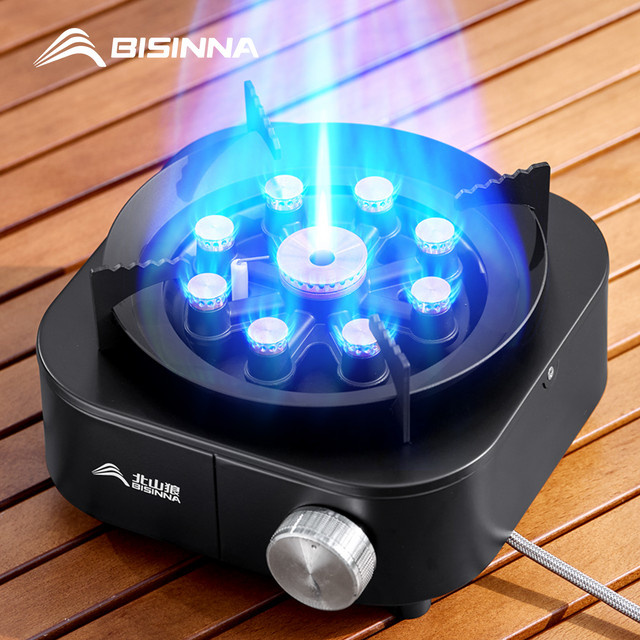 BISINNA Tragbarer Camping-Gasherd in Schwarz mit 10.000 W Feuerkraft für Outdoor-Reisen und Picknick - Bild 1