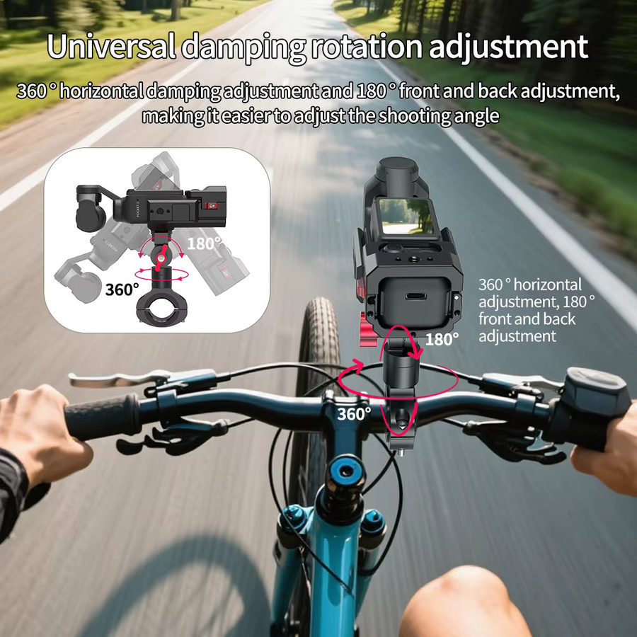 DJI Osmo Pocket 3 Griffkäfighalterung mit Schnellspanner, Schutzrahmen und Autohalterung in Schwarz - Bild 4