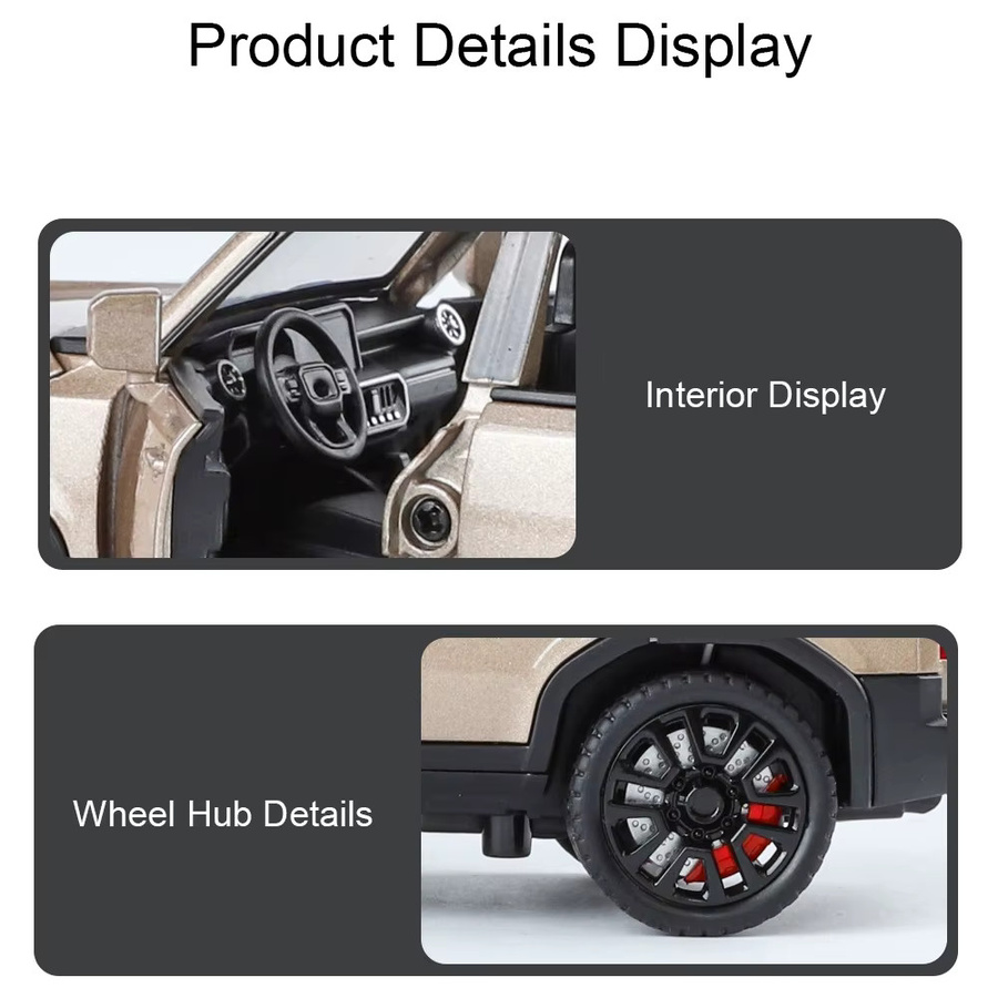 MAKEDA Land Cruiser Prado Crown, Miniaturmodell Spielzeugauto, 1:32, mit öffnenden Türen, Gummireifen, Rückziehfunktion - Bild 3