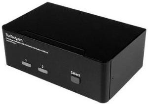 StarTech.com 2 Port DisplayPort Dual Monitor KVM Switch mit 4K 60 Hz, Audio und USB in Schwarz - Bild 1