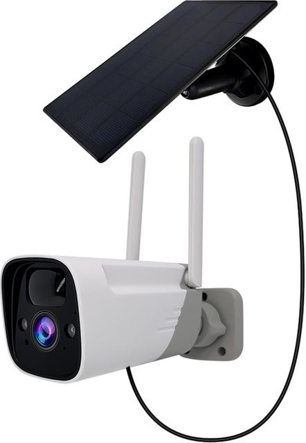 Honor Electronics 2MP WiFi Solar Sicherheitskamera, drahtlose 1080P Outdoor Überwachungskamera in Weiß - Bild 1
