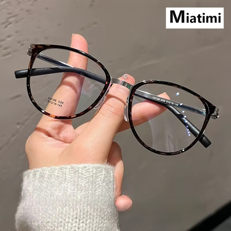 Runde Korrektionsbrille, Acetat, Titan, Vollrand, Unisex - Bild 2