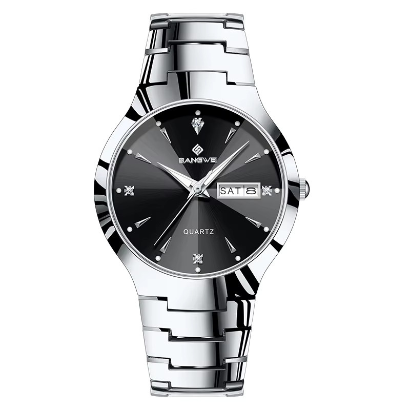 BANGWEI Armbanduhr Quarz, Chronograph, Edelstahl, Schwarz, Silber, Damen - Bild 7
