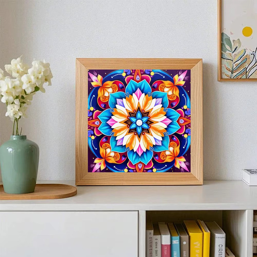 AZQSD 5D-Diamantgemälde Mandala-Design mit runden Strasssteinen in Multicolour, B/H: 30 x 20 cm - Bild 3