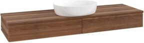 V&B Waschtischunterschrank Antao mit Frontstruktur in Warm Walnut, Breite: 160 cm, Tiefe: 50 cm - Bild 1