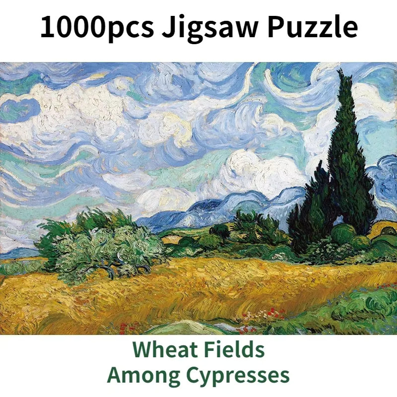 MaxRenard Mini Puzzle Weizen Felder Unter Zypressen, 1000 Teile - Bild 2